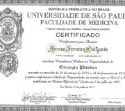 Diploma Residencia de Cirurgia Plástica - Dr. Bruno Luitgards